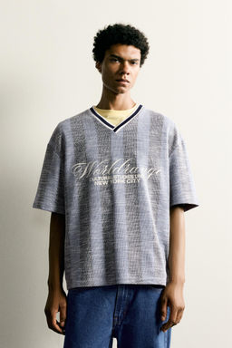 SUDADERA JACQUARD BORDADO F?TBOL RETRO / Azul - Zara фото 2