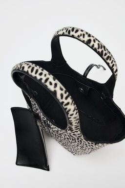 LEATHER ANIMAL PRINT MINI SHOPPER BAG - Zara фото 9
