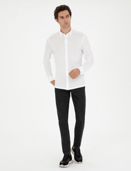 Beyaz Slim Fit Pamuk Kar___ml_ G_mle