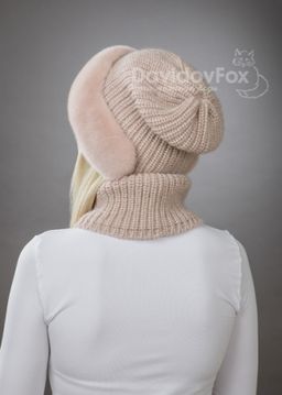 Комплект Ника норка трикотаж дымчатая доза манишка