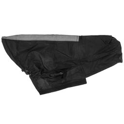 Пэт тойс (Pet toys) Одежда для собаки Плащ с капюшоном, на липучке, светоотражающая полоска, р-р M, длина спинки 26см/обхват груди 42см/обхват шеи 30см, цвет-черный, плащевка (Китай) - Домашняя мода фото 7