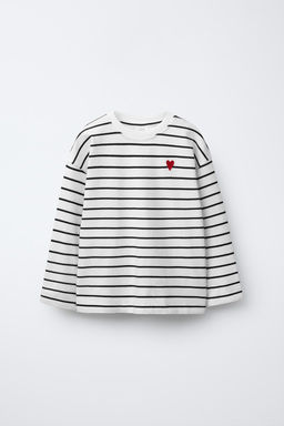 HEART EMBROIDERED PATCH T-SHIRT - Zara фото 3