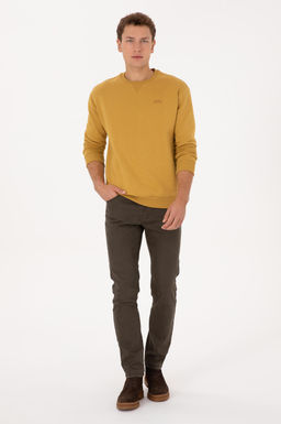Erkek Hardal Basic Sweatshirt - U.s. polo assn фото 4