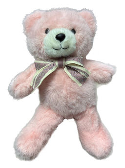 Мишка пушистый с лентой, 25см (Белоруссия)