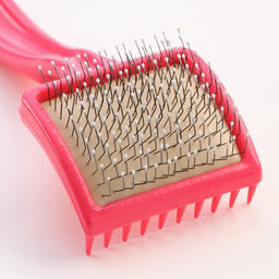 Щётка - пуходёрка средняя жесткая с каплями, основание 59 х 49 мм, розовая - Пижон фото 3