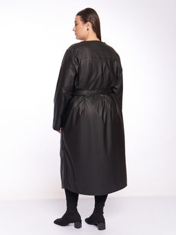 Кожаное пальто PL39309BLK01 - Артесса фото 8