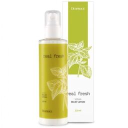 DEOPROCE REAL FRESH VEGAN RELIEF LOTION Увлажняющий лосьон для лица с растительными экстрактами фото 2