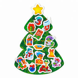 Игра на липучках на новый год «Веселые зверята»