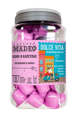 Кофе в капсулах Dolce Vita Мадео 0,400кг (Банка 80шт*5г) - Madeo фото 2