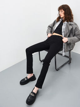 Утепленные женские джинсы зауженного кроя на флисе - Mossmore фото 24