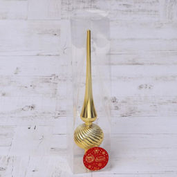 Верхушка на ёлку Классика полосы 25 см, золотистый - Зимнее волшебство фото 2