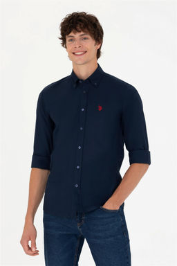 U. S. Polo Assn Мужская темно-синяя базовая рубашка с длинным рукавом - U.s. polo assn фото 10