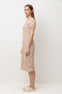 Е 10062/матовый беж,цветочное настроение сорочка ночная жен - Very neat фото 4