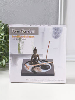 Сад Дзен "Будда в бирюзовом у гонга" песок+камни+аромапалочки 13,2х15х16 см
