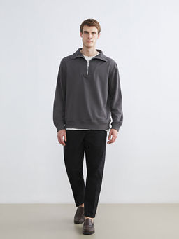 Fermuarl? Dik Yaka Erkek Sweatshirt