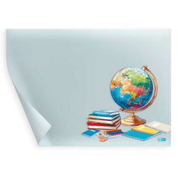 Плёнка цветная для школьных уроков труда арт.73000/ 200 ГЛОБУС (50х70 см, голубой, ПВХ плотностью 13