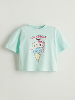 Bask?l? K?z ?ocuk ?ortlu Pijama Tak?m