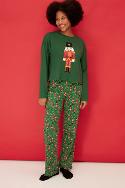 Trendyolmilla Bordo %100 Pamuklu Y?lbas? Temal? Orme Pijama Tak?m? THMAW23PT00318  фото 10