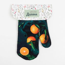 Варежка-прихватка Доляна Апельсины 26*16 см, 100% п/э  фото 2