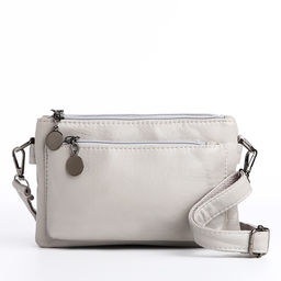 Сумка кросс-боди на молнии, цвет серый