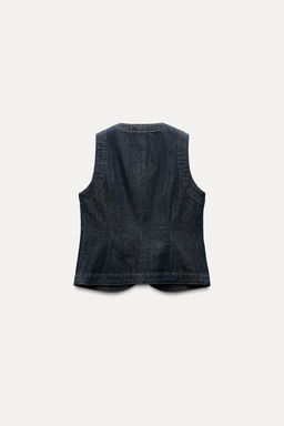 FITTED DENIM WAISTCOAT Z1975 - Zara фото 6
