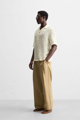 COTTON-LINEN JACQUARD SHIRT - Zara фото 4