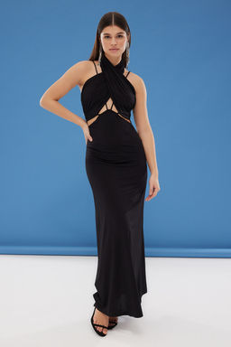 TRENDYOLMILLA Siyah Cut Out/Pencere Detayl? Orme Elbise TPRSS25EL00020  фото 2