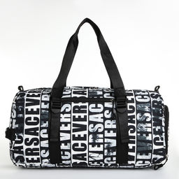 Сумка спорт L-б/н Буквы, 45*21*24, отд на молн, отд д/обуви, 2 н/кармана, дл ремень, черный - Simaland фото 3