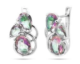 Серьги из серебра мистик кварц, Марте