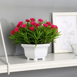 Искусственный цветок в горшке Чернушка дамасская, 18?15 см, МИКС