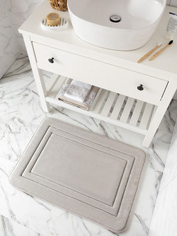 Коврик для ванной 55x80 серый полиэстер 100%