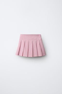 FALDA TABLAS CUADROS / Rosa / Blanco - Zara фото 3