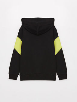 Kap??onlu Bask?l? Uzun Kollu Erkek ?ocuk Sweatshirt - Waikiki фото 2
