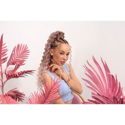 ГОЛЛИВУД Афролоконы, 60 см, 270 гр, цвет тёмно-русый/светло-голубой HKB6К/Т3930 (Катрин) - Queen fair фото 5