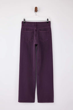 Mor Y?kama Efektli Yuksek Bel %100 Pamuk Uzun Boy Wide Leg Jeans TWOSS26JE00047 - Trendyolmilla фото 2