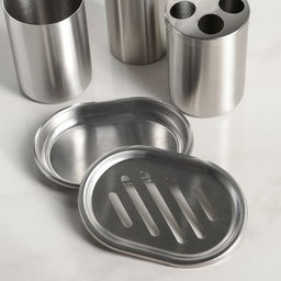 Аксессуары для ванной, 4 предмета, дозатор, мыльница, 2 стакана