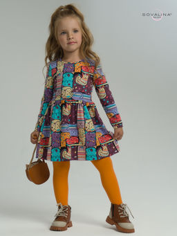 Платье Эля коты в горошек