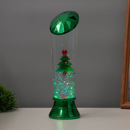 Лава лампа Елка LED 3хААА, USB зеленый 6.5?6.5?23.7 см