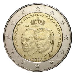 2 евро 2014 года 50 лет правления герцога Жана