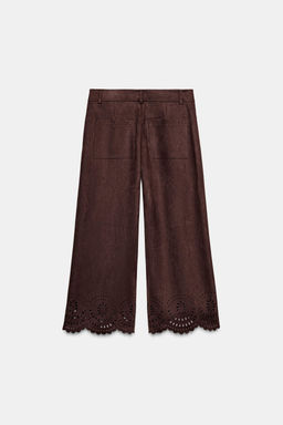 SUEDE-EFFECT CULOTTES WITH LASER-CUT HEM - Zara фото 7