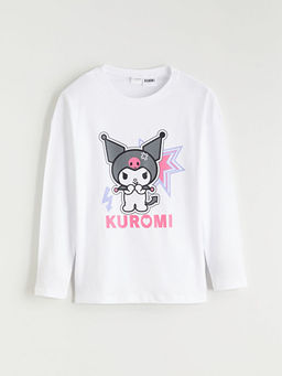 Bisiklet Yaka Kuromi Bask?l? K?z ?ocuk Pijama Tak?m?