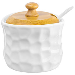 Баночка д/специй 250 мл 9,5*9*9,5 см "Айсберг" + ложка + дерев. крышка