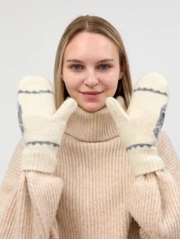 Варежки женские Снегирь в рамке КРУГ 3445-1 - Рассказовские варежки фото 3