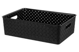 Корзинка с крышкой 7,5 л 35*24,5*10,5 см "Береста" черная (модель 522107)