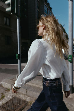 JACQUARD SATIN BLOUSE - Zara фото 4