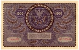 Банкнота 1000 марок 1919 года Польша