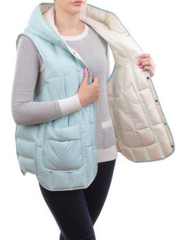 24-618 LT. BLUE Жилет утепленный женский (пух) - Fashion фото 7