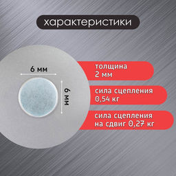 Цена за 100 шт. Магнит технический неодимовый (магнитит на обе стороны), серебристый, круглый, 6×6×2 мм