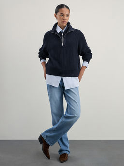 Джемпер на молнии из смесового хлопка / Zarina  фото 8