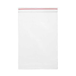 Пакет упаковочный с замком Zip Lock 100x120 мм, ПНД, 35 мкм, прозрачный, с красной полосой на zip-застежке, 100 шт в упаковке